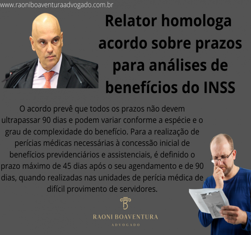 Relator homologa acordo sobre prazos para análises de benefícios do INSS